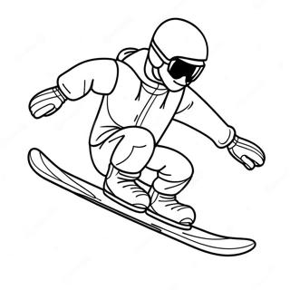 Pagina Da Colorare Di Un Snowboarder Cool Che Esegue Trucchi 24335-22372