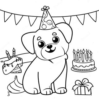 Pagina Da Colorare Festa Di Compleanno Per Cani 24404-22423