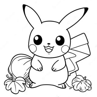 Pagina Da Colorare Pikachu Con Tacchino Del Ringraziamento 24455-22465