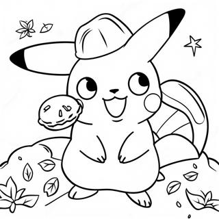 Pagina Da Colorare Pikachu Con Tacchino Del Ringraziamento 24455-22468