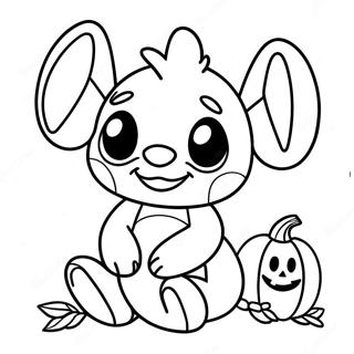 Stitch Carino Di Halloween Con Zucca Da Colorare 2453-1997