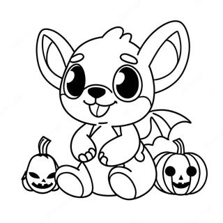 Stitch Carino Di Halloween Con Zucca Da Colorare 2453-1998