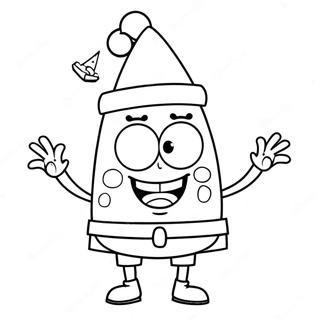 Spongebob Con Cappello Di Babbo Natale Da Colorare 2483-2021