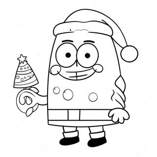 Spongebob Con Cappello Di Babbo Natale Da Colorare 2483-2023