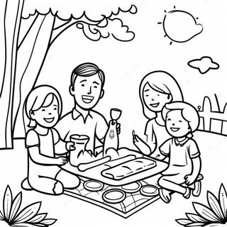 Picnic Felice In Famiglia Pagina Da Colorare 24936-22842