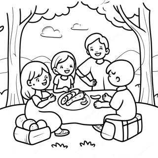 Picnic Felice In Famiglia Pagina Da Colorare 24936-22844