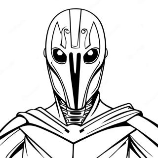 Pagina Da Colorare Di Un Minaccioso General Grievous Con Spade Laser 24996-22890