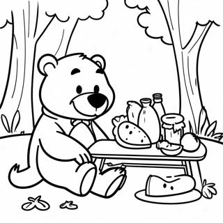 Pagina Da Colorare Della Scena Del Picnic Di Yogi Bear 25216-23066