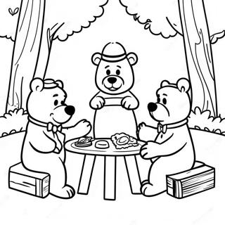 Pagina Da Colorare Della Scena Del Picnic Di Yogi Bear 25216-23067