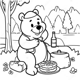 Pagina Da Colorare Della Scena Del Picnic Di Yogi Bear 25216-23068