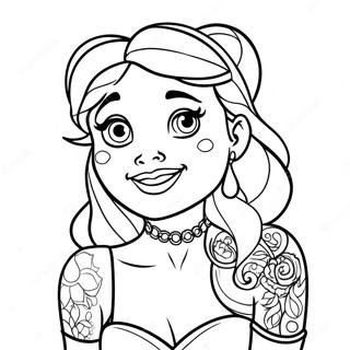 Pagina Da Colorare Principessa Disney Tatuata 25585-23360