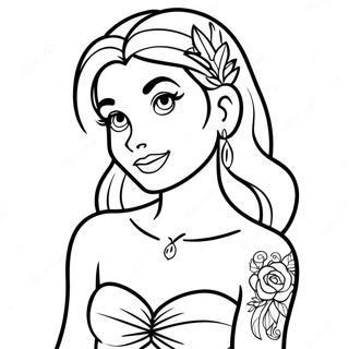 Pagina Da Colorare Principessa Disney Tatuata 25585-23545