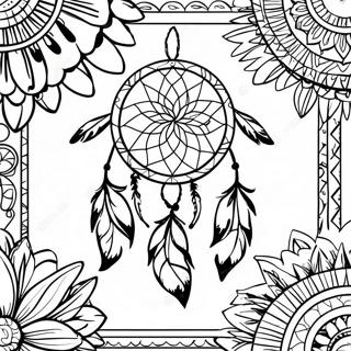 Pagina Da Colorare Del Dreamcatcher Dei Nativi Americani 25767-23687