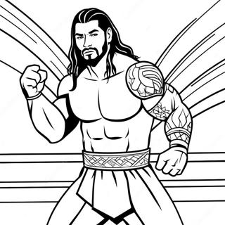 Pagina Da Colorare Di Roman Reigns In Azione 25977-23855