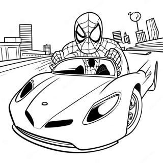 Pagina Da Colorare Di Spiderman Che Guida Unauto Veloce 25997-23870