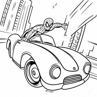 Pagina Da Colorare Di Spiderman Che Guida Unauto Veloce 25997-23871