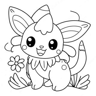 Vaporeon Carino Con Fiori Pagina Da Colorare 26443-24213