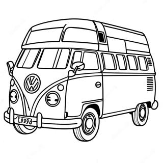 Pagina Da Colorare Del Furgone Volkswagen Retro Degli Anni 60 27123-24760