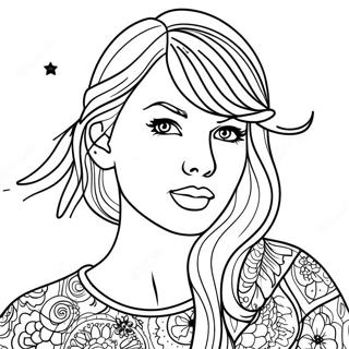 Pagina Da Colorare Di Taylor Swift Nella Notte Stellata 27133-24767