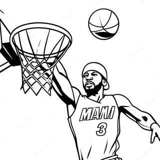 Pagina Da Colorare Del Giocatore Di Basket Dei Miami Heat Che Schiaccia 27544-25079