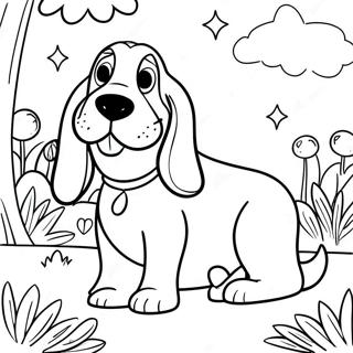 Pagina Da Colorare Basset Hound Giocoso Nel Parco 27584-25111