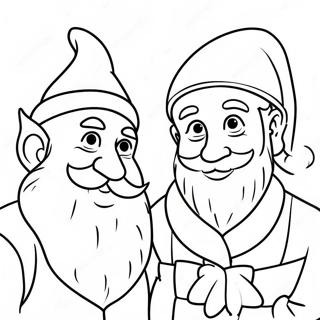 Babbo Natale E Elfo Pagine Da Colorare