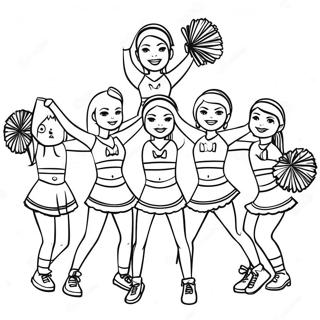 Pagina Da Colorare Del Team Di Cheerleading In Azione 27945-25390