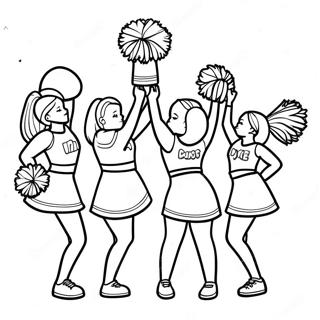 Pagina Da Colorare Del Team Di Cheerleading In Azione 27945-25391