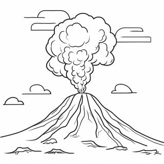 Pagina Da Colorare Di Un Vulcano Infuocato In Eruzione 2839-2303