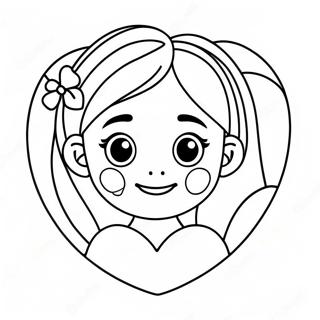 Pagina Da Colorare Figlia Adorabile Con Cuore 28496-25824