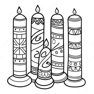 Pagina Da Colorare Di Candele Kwanzaa Colorate 2849-2311