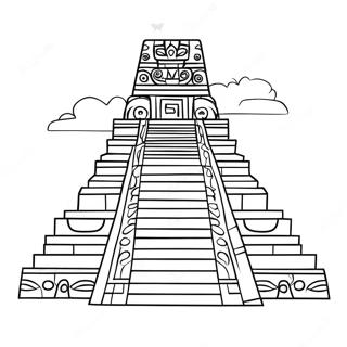 Pagina Da Colorare Di Un Antico Tempio Maya 28607-25903