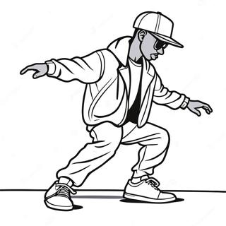 Pagina Da Colorare Di Un Ballerino Hip Hop Cool 2929-2373