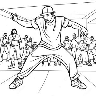 Pagina Da Colorare Di Un Ballerino Hip Hop Cool 2929-2376