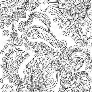 Pagina Da Colorare Con Motivo Paisley 29327-26467