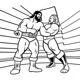 Pagina Da Colorare Della Battaglia Epica Dei Wrestler Wwe 2959-2398