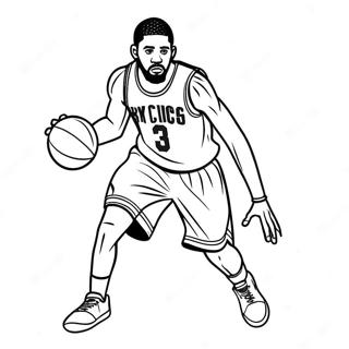 Pagina Da Colorare Di Kyrie Irving Che Dribbla Il Pallone 29959-26965