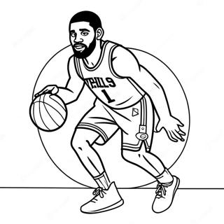 Pagina Da Colorare Di Kyrie Irving Che Dribbla Il Pallone 29959-26966