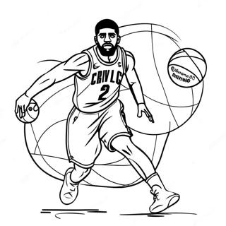 Pagina Da Colorare Di Kyrie Irving Che Dribbla Il Pallone 29959-26968