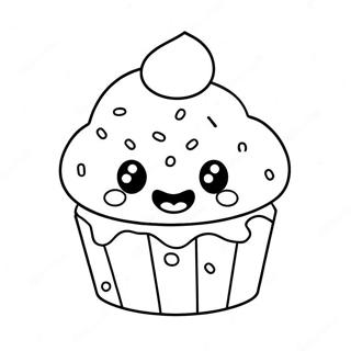 Pagina Da Colorare Del Muffin Carino Con Sprinkles 30309-27241