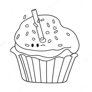 Pagina Da Colorare Del Muffin Carino Con Sprinkles 30309-27243