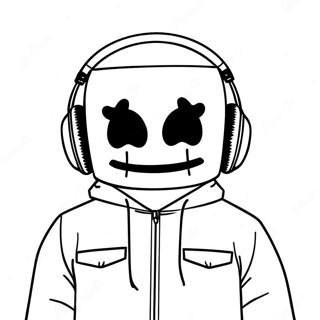 Pagina Da Colorare Di Dj Marshmello Con Cuffie Colorate 30789-27625