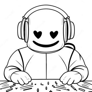 Pagina Da Colorare Di Dj Marshmello Con Cuffie Colorate 30789-27627