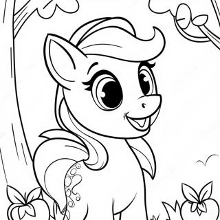 Pagina Da Colorare Di Applejack Con Un Grande Sorriso 30819-27652