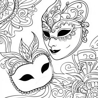 Pagina Da Colorare Maschere Di Carnevale Eleganti 30879-27698