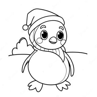 Pagina Da Colorare Del Pinguino Di Natale Carino 30928-27734