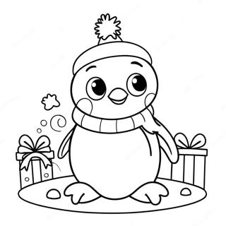 Pagina Da Colorare Del Pinguino Di Natale Carino 30928-27736