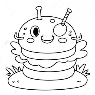 Pagina Da Colorare Del Krabby Patty Carino Con Faccia Sorridente 31399-28116