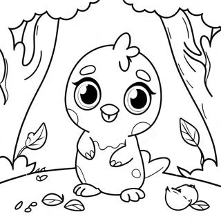 Pagina Da Colorare Degli Hatchimals Colorati In Una Foresta Magica 31429-28139