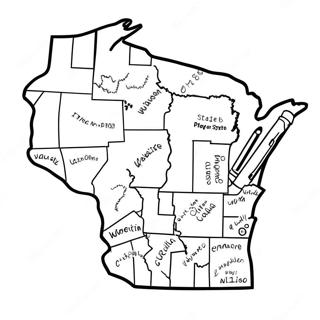 Pagina Da Colorare Del Contorno Dello Stato Del Wisconsin 31538-28224